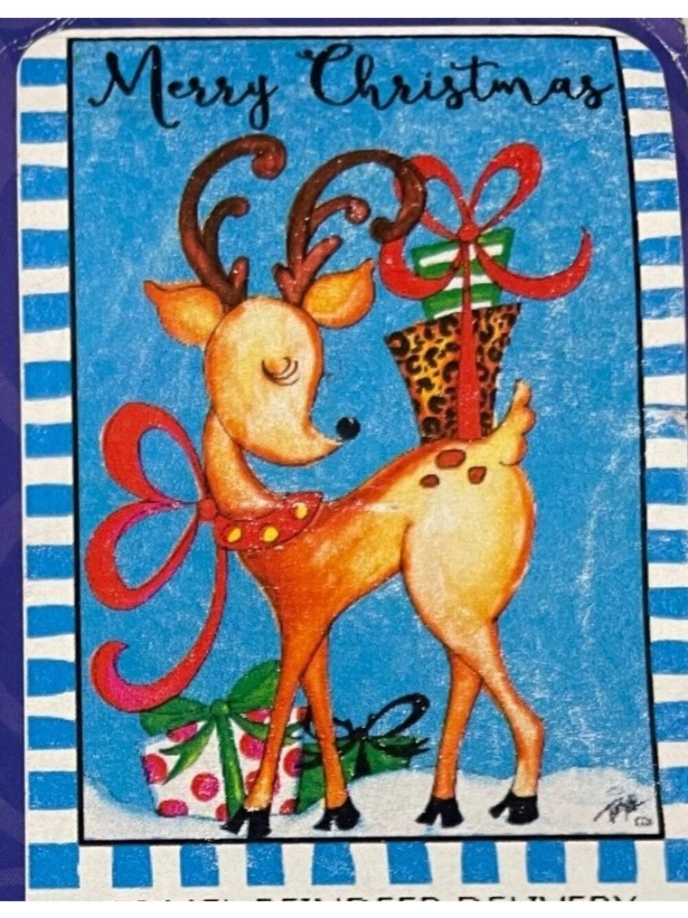 Custom Decor Reindeer Christmas Large House Flag 28x40 Festive Winter Home Decor